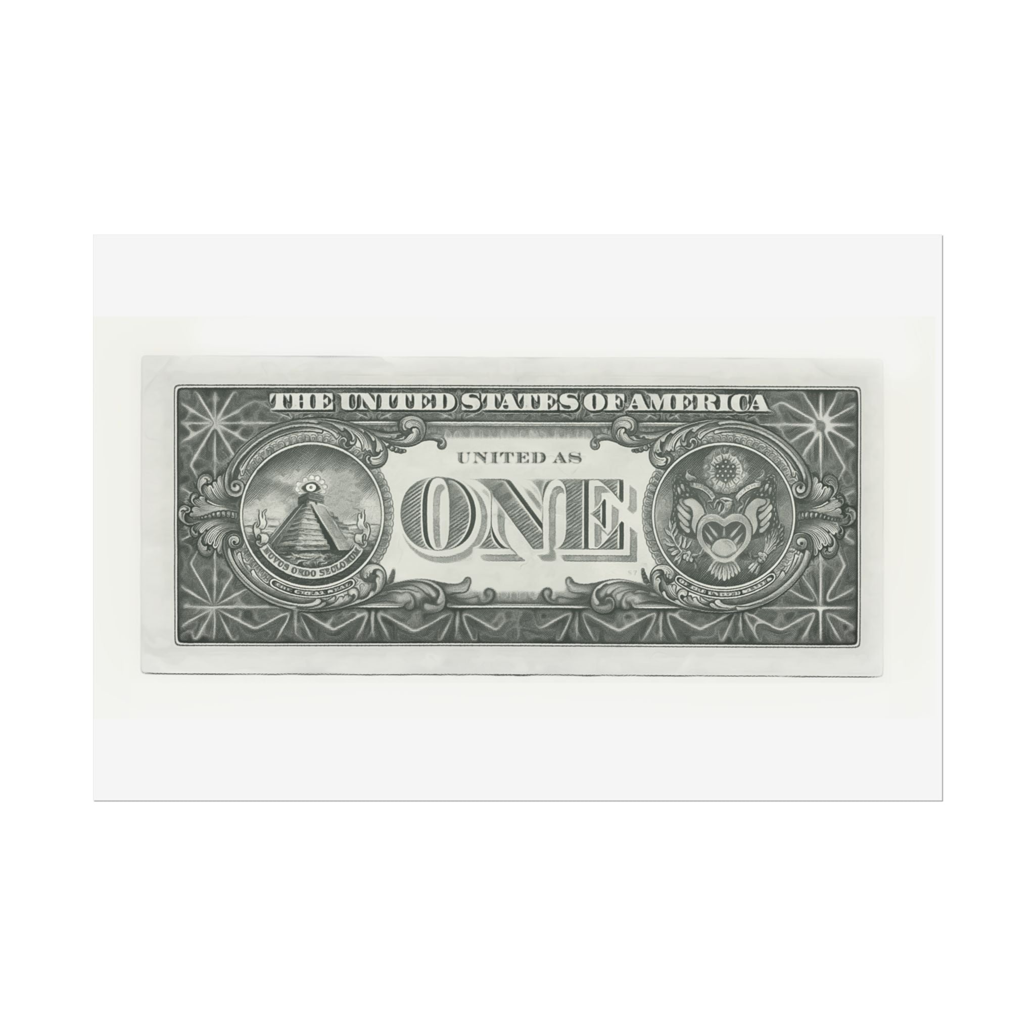 Vintage One Dollar Bill Poster — Rolled Currency Art Print