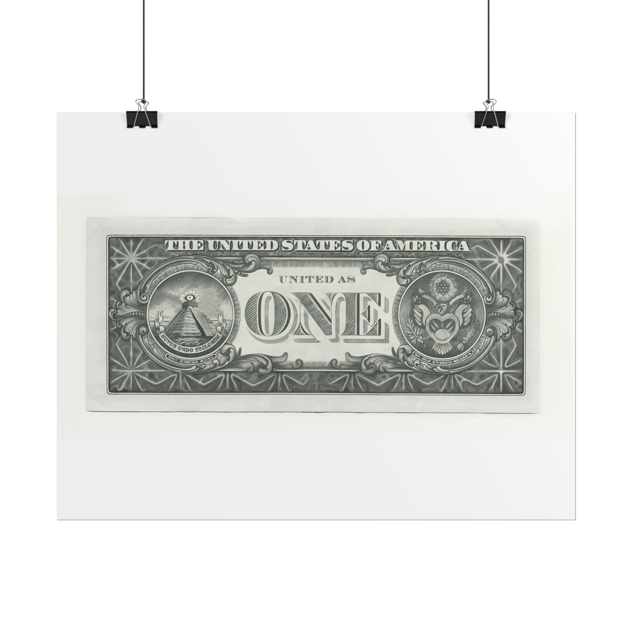 Vintage One Dollar Bill Poster — Rolled Currency Art Print