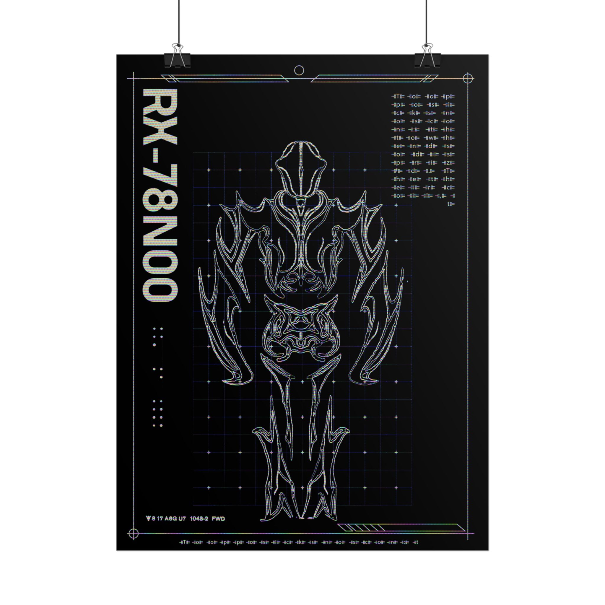 RX-78N00 Blueprint Poster — Sci‑Fi Mech Art Rolled Poster