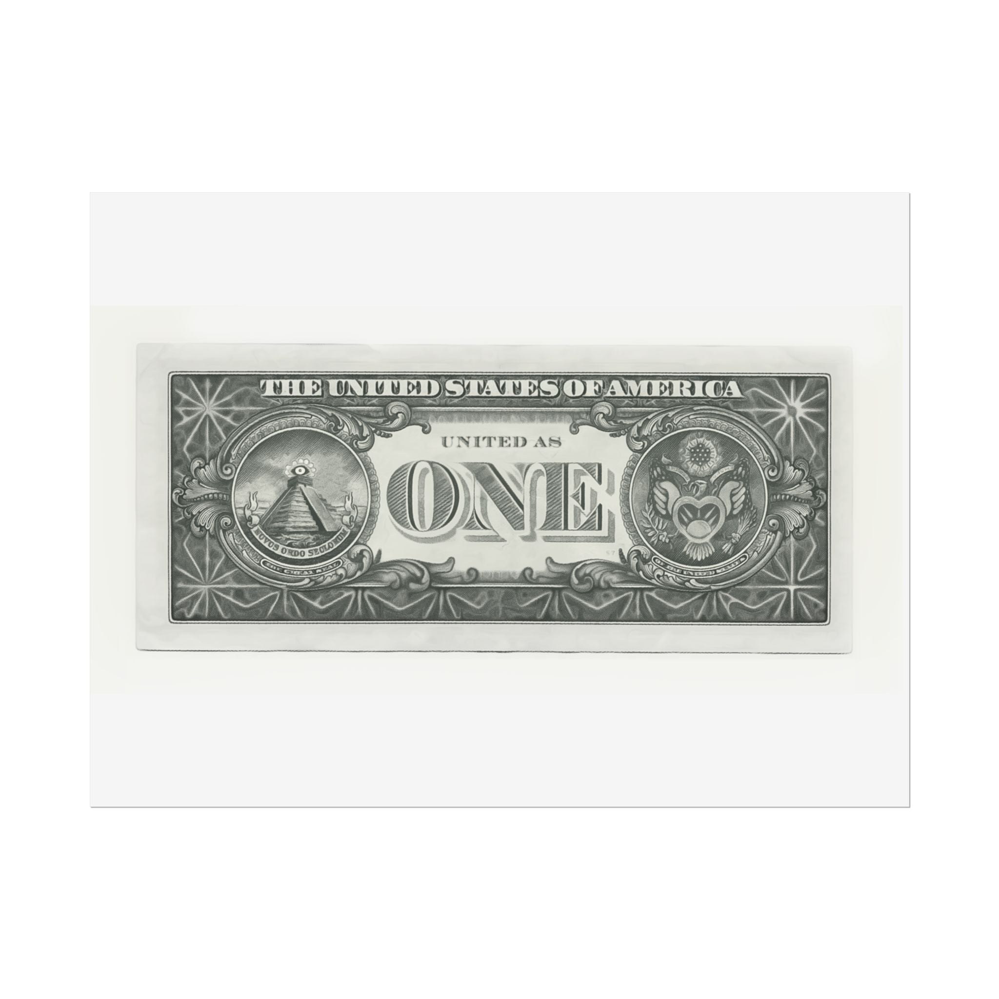 Vintage One Dollar Bill Poster — Rolled Currency Art Print