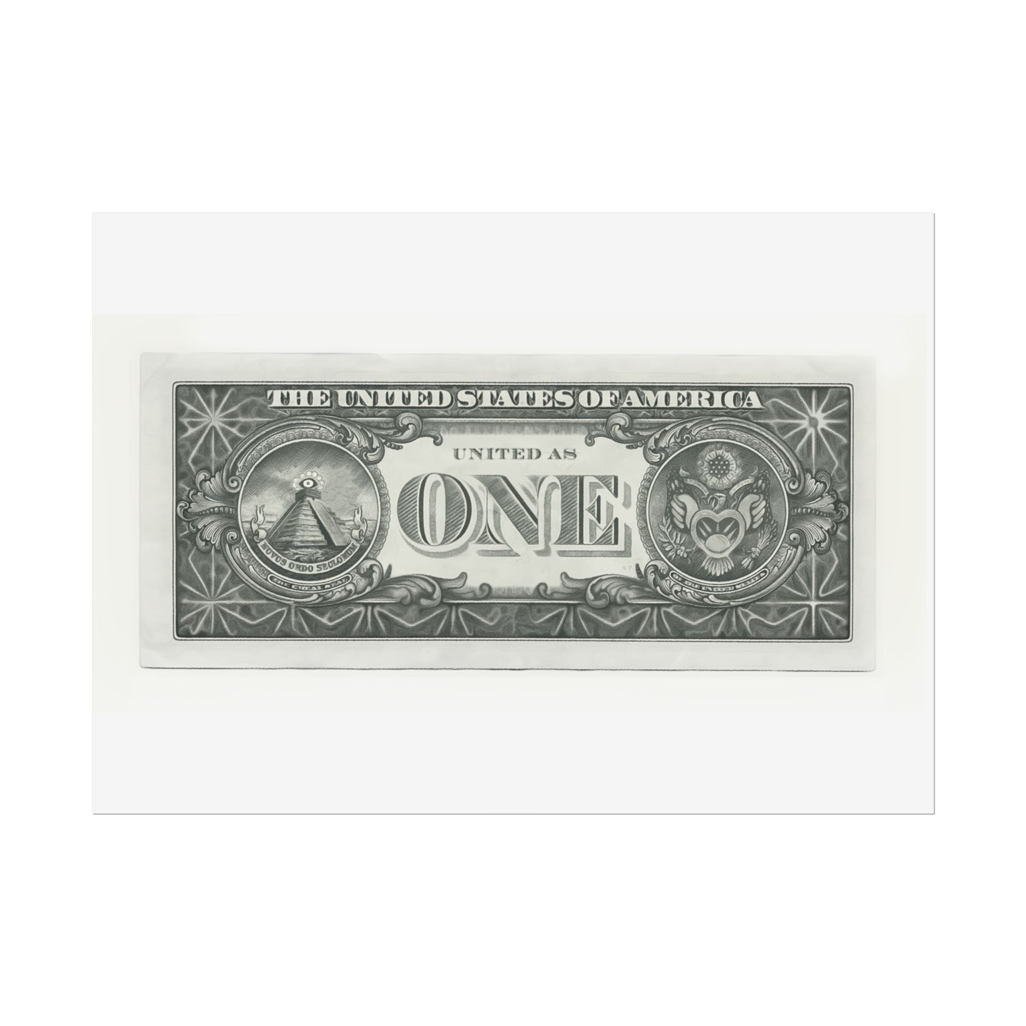 Vintage One Dollar Bill Poster — Rolled Currency Art Print
