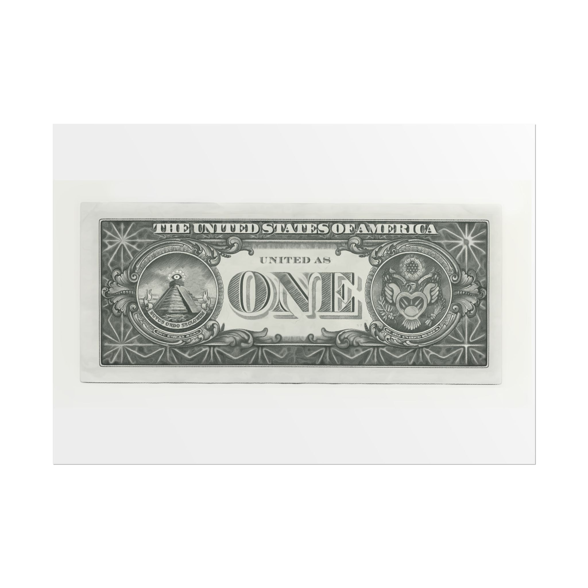 Vintage One Dollar Bill Poster — Rolled Currency Art Print