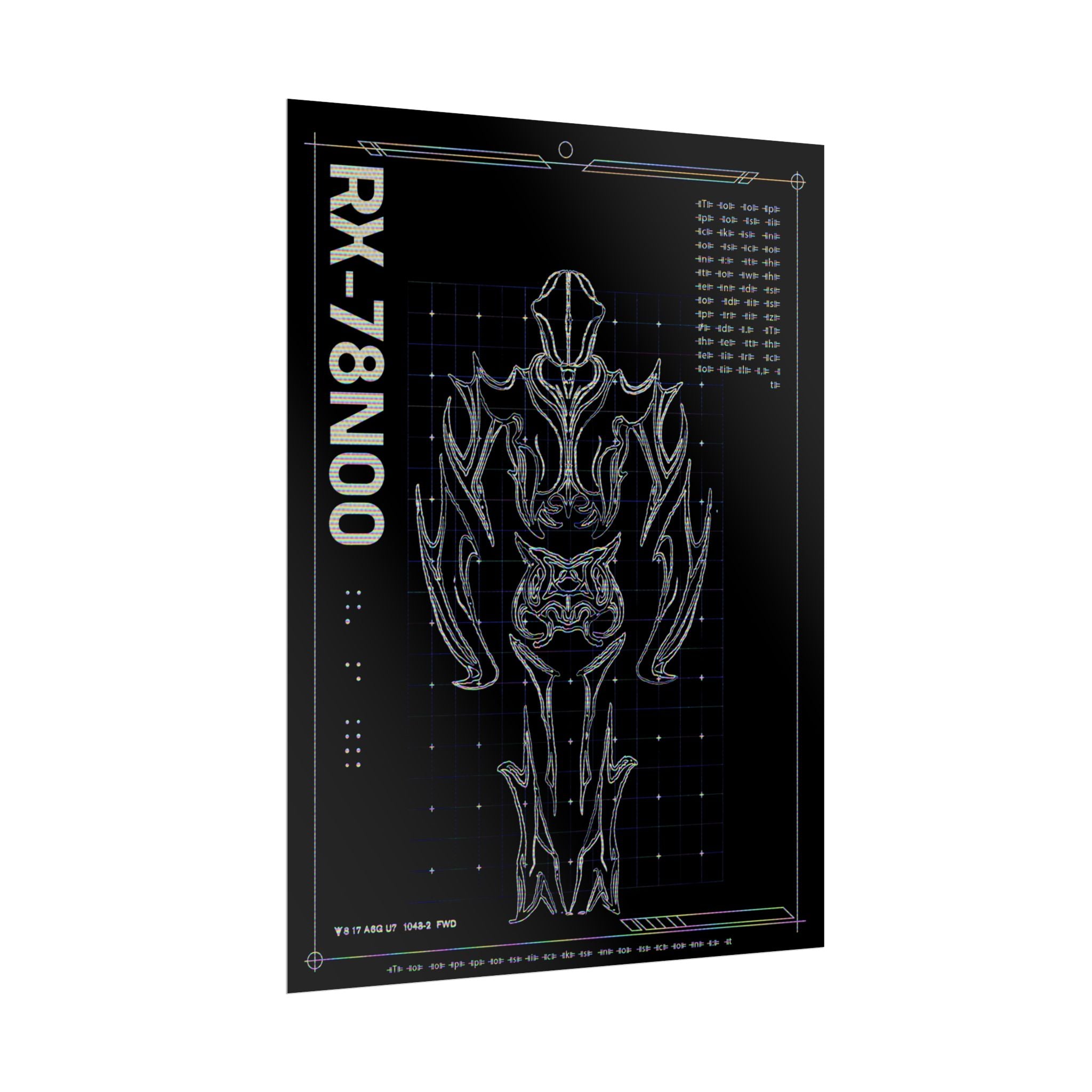 RX-78N00 Blueprint Poster — Sci‑Fi Mech Art Rolled Poster