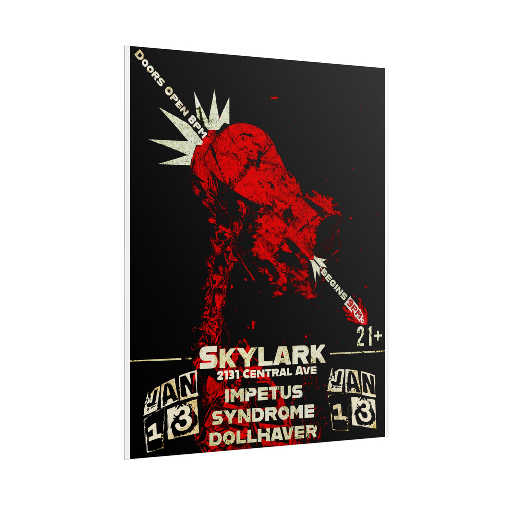 Rolled Poster — Skylark Concert Vintage Rock Gig Poster (Impetus Syndrome, Dollhaver)