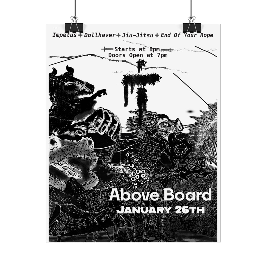 Above Board Concert Poster — Rolled Music Gig Poster (January 26th)