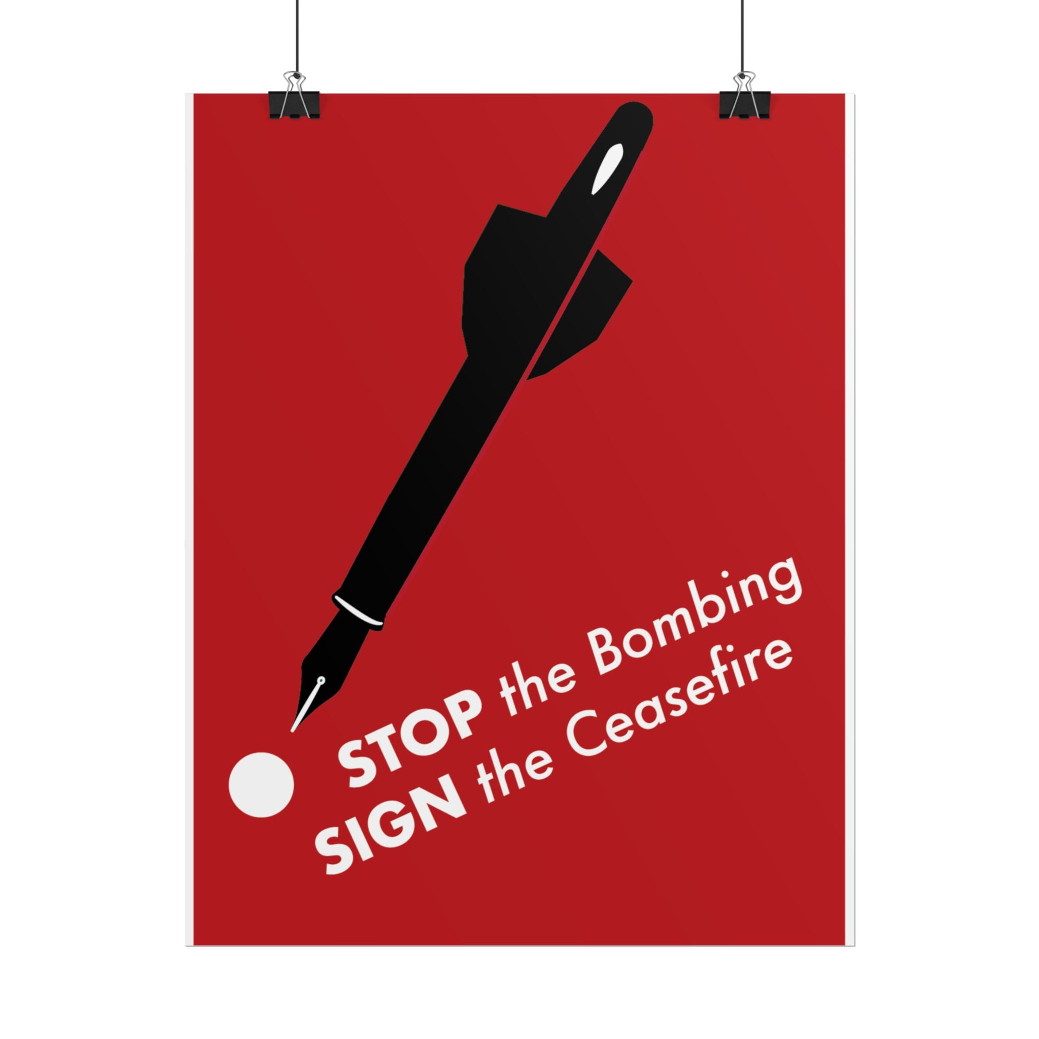 "STOP the Bombing, SIGN the Ceasefire" Amnesty Protest Print