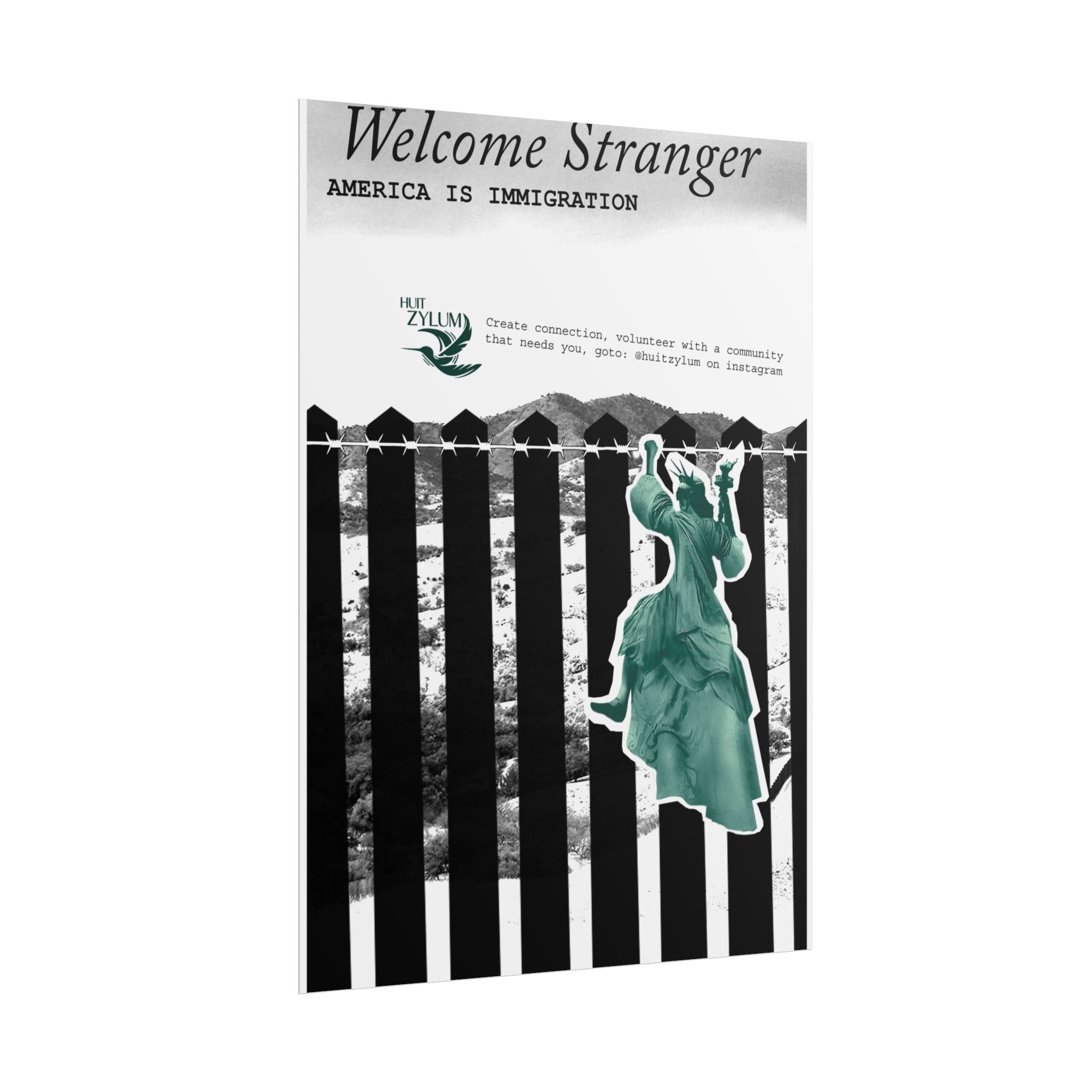 Welcome Stranger Immigration Poster — 'America Is Immigration' Rolled Poster