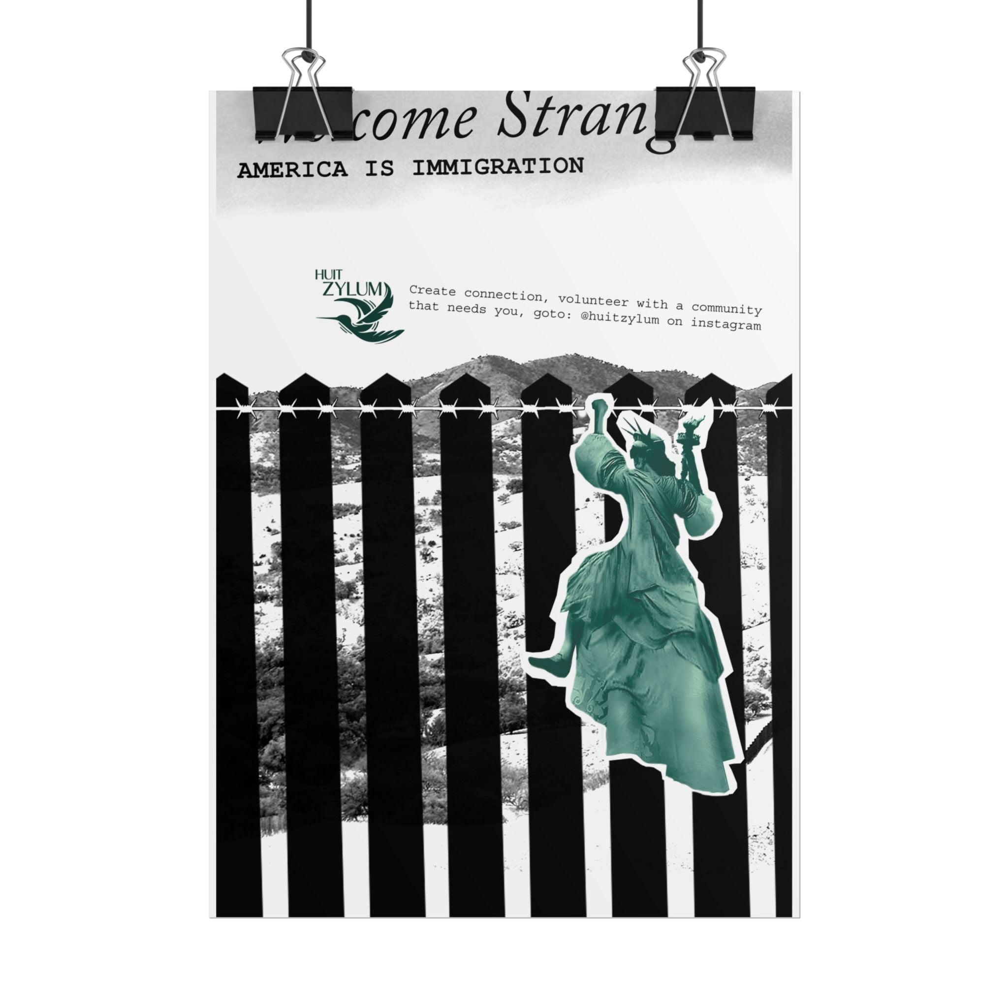 Welcome Stranger Immigration Poster — 'America Is Immigration' Rolled Poster