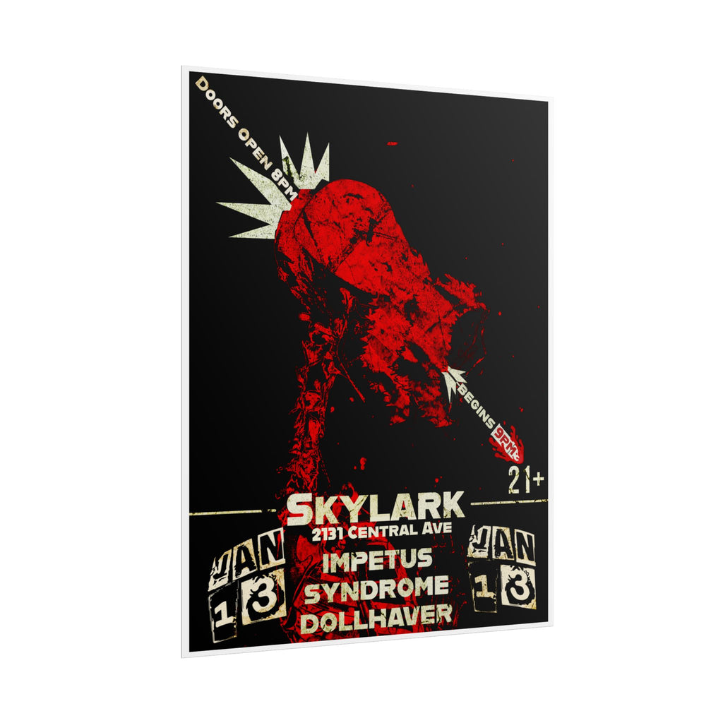 Rolled Poster — Skylark Concert Vintage Rock Gig Poster (Impetus Syndrome, Dollhaver)