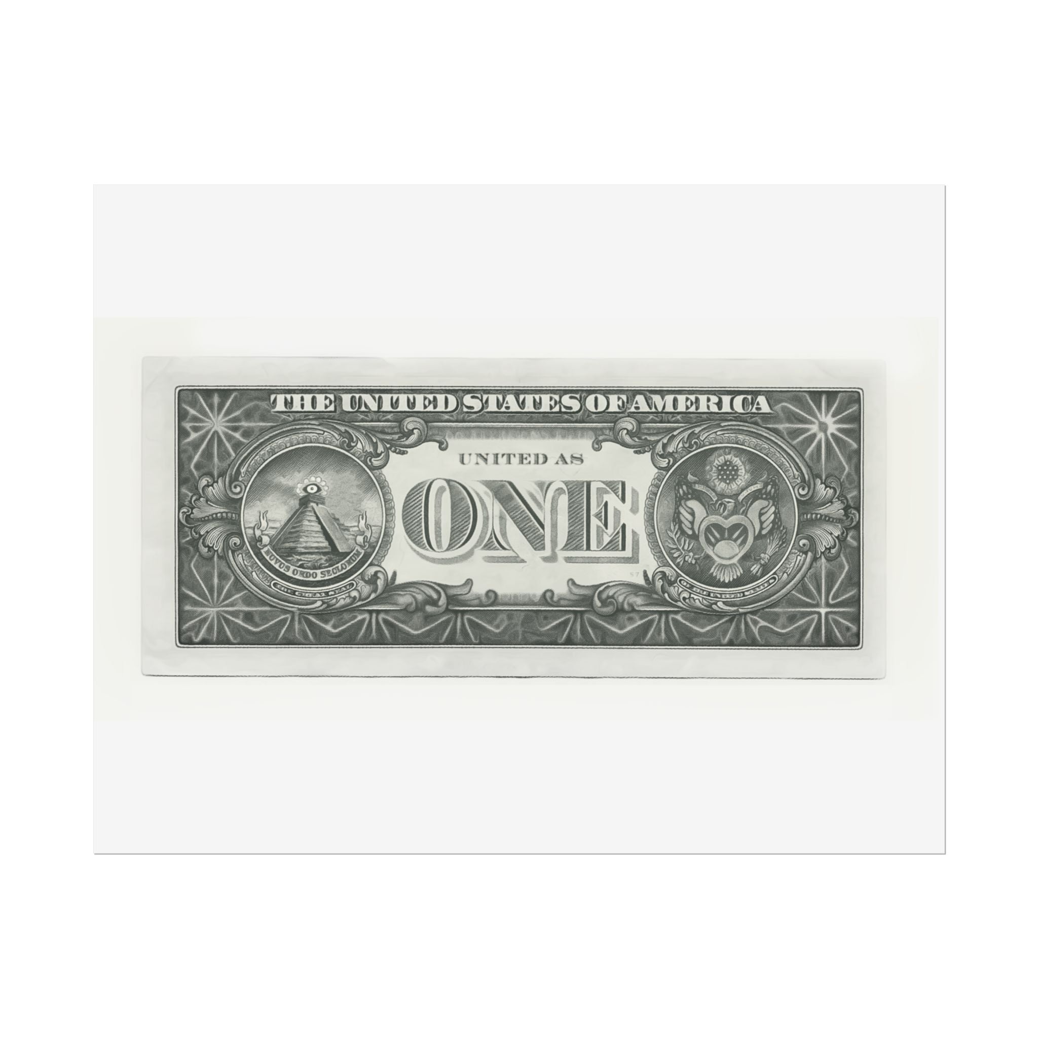 Vintage One Dollar Bill Poster — Rolled Currency Art Print