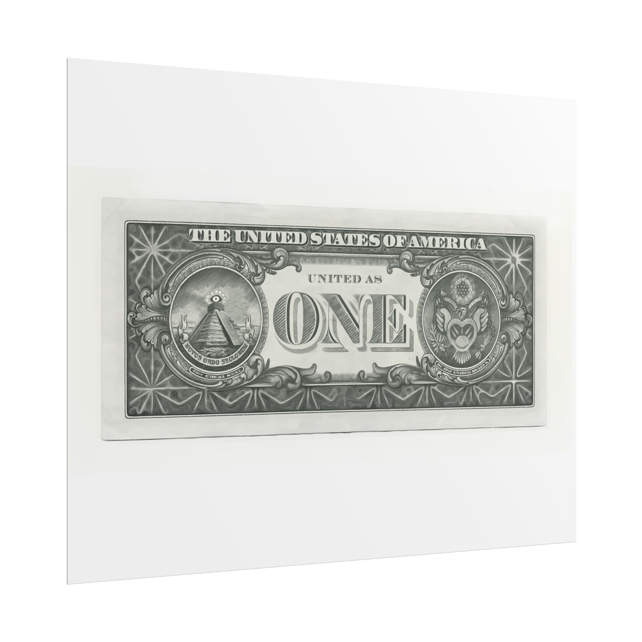 Vintage One Dollar Bill Poster — Rolled Currency Art Print