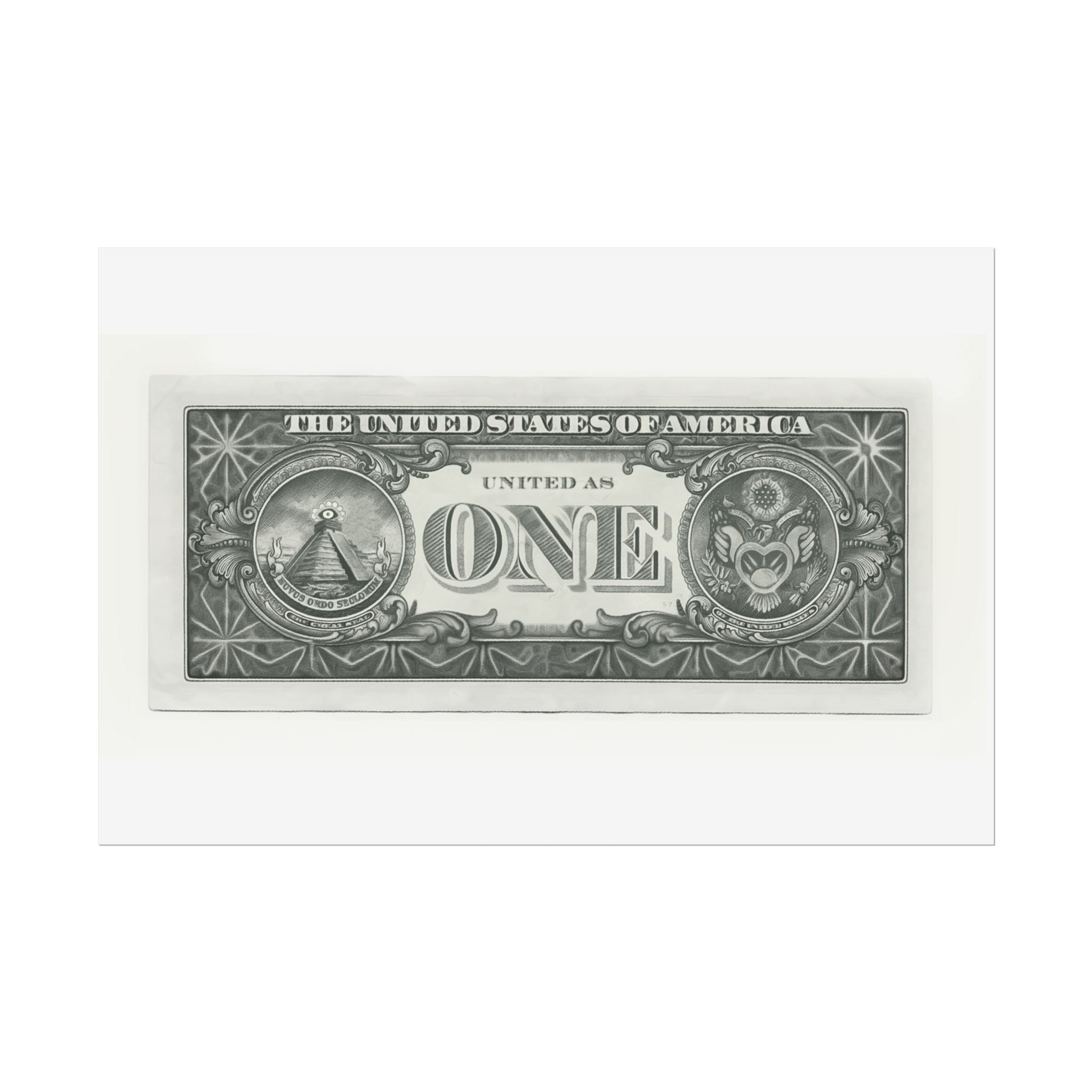 Vintage One Dollar Bill Poster — Rolled Currency Art Print