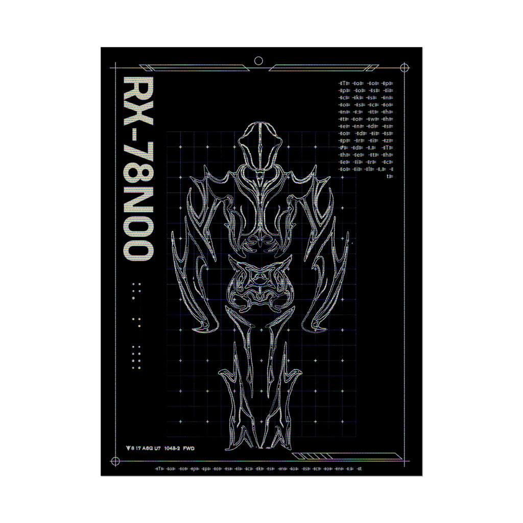 RX-78N00 Blueprint Poster — Sci‑Fi Mech Art Rolled Poster