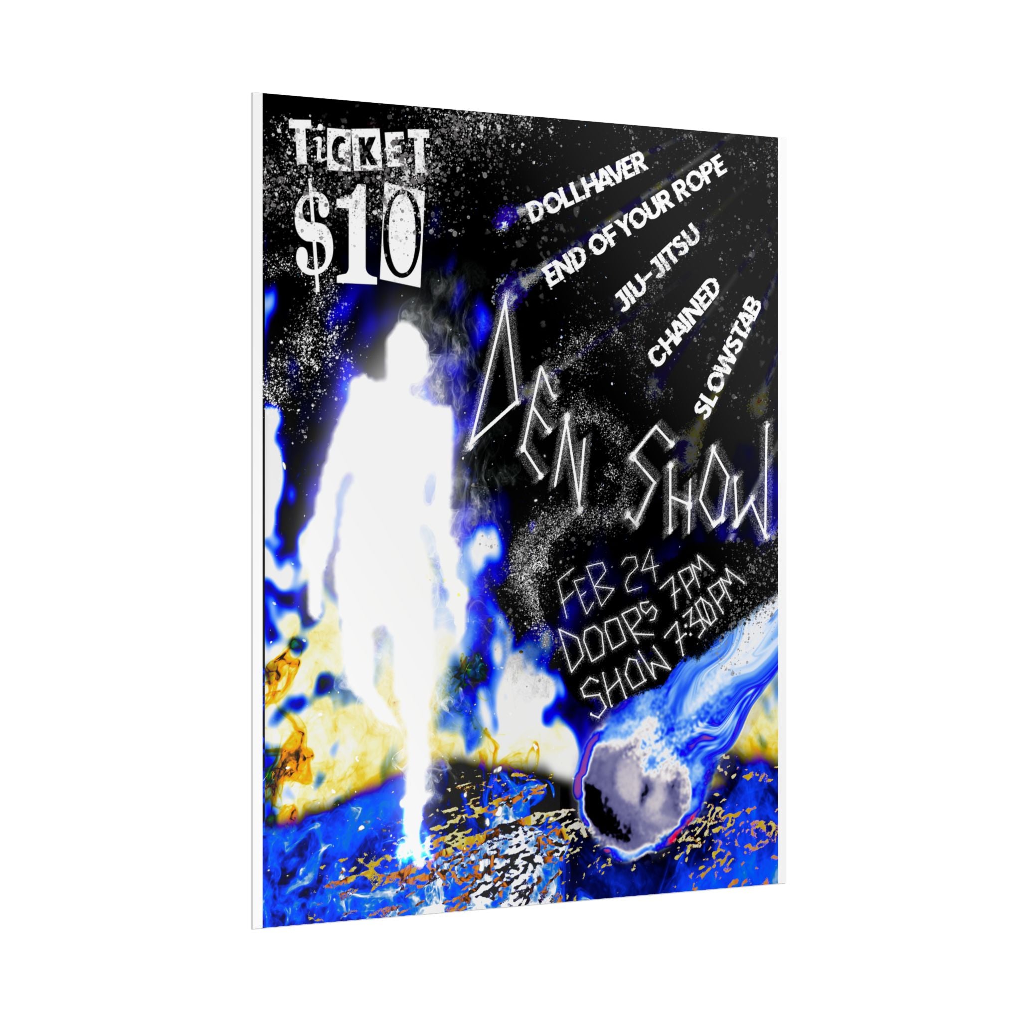 Rolled Poster — Cosmic Band Gig Poster “10 Ticket”