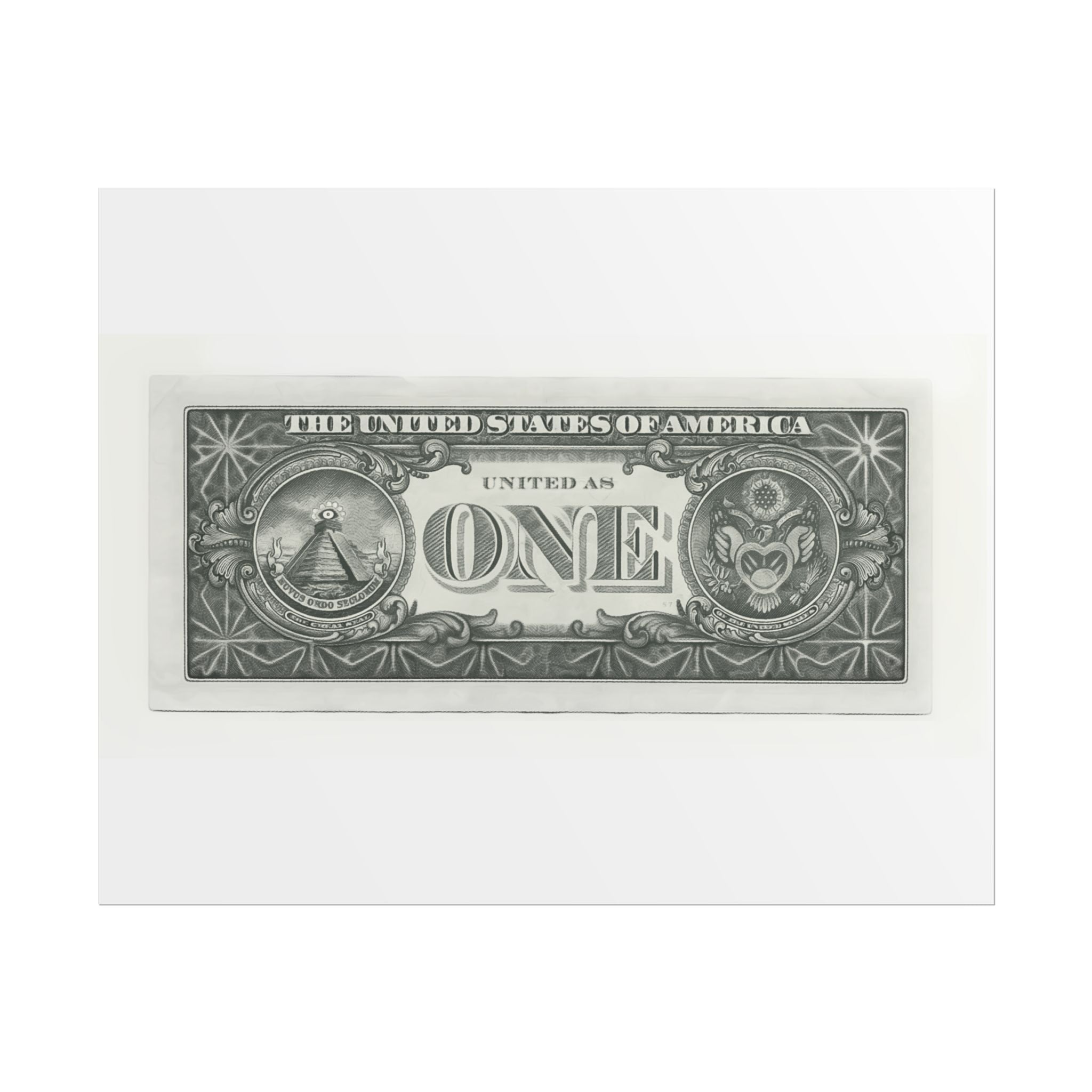 Vintage One Dollar Bill Poster — Rolled Currency Art Print