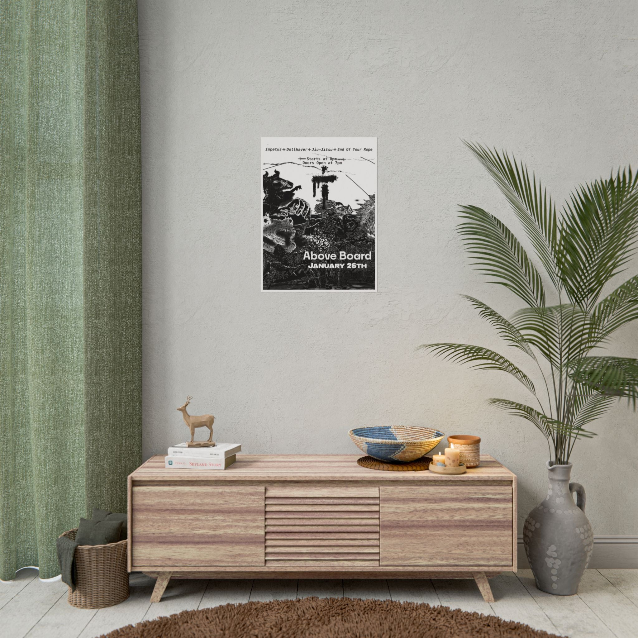 Above Board Concert Poster — Rolled Music Gig Poster (January 26th)