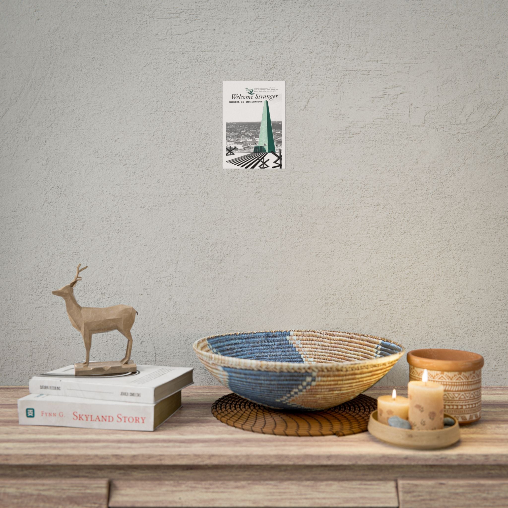 Rolled Poster — "Welcome Stranger: America Is Immigration" Retro City Art Print